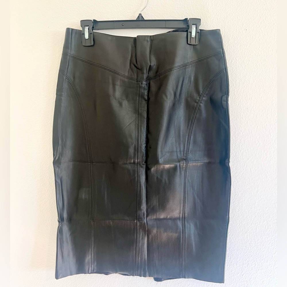 Express Black Faux Leather Pencil Skirt